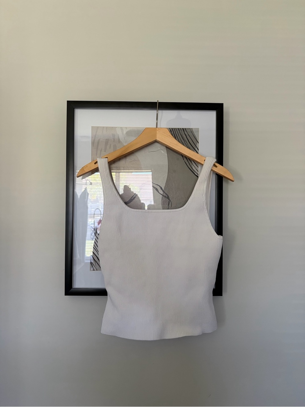 Aritzia Babaton Ribbed Square-Neck Tank Top — White